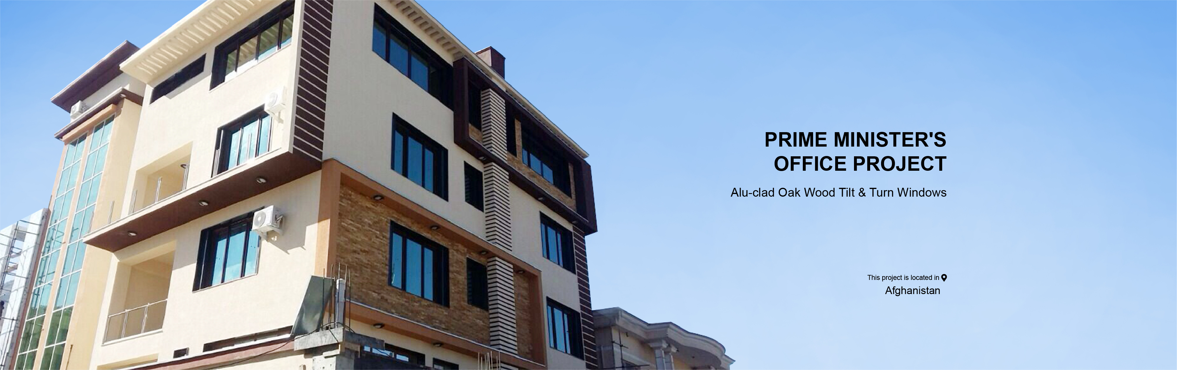 Afghanistan Prime Minister's Office Project With Alu-clad Wood Tilt Turn Window